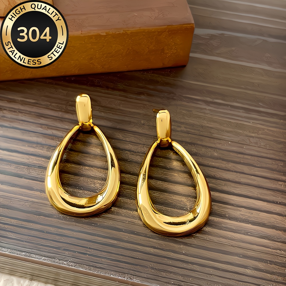 18K Golden Plated Water Drop Earrings
